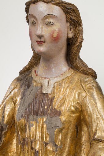 Zittende Maria (detail), onbekend (Maasland)  1230-1239. Museum Catharijneconvent
